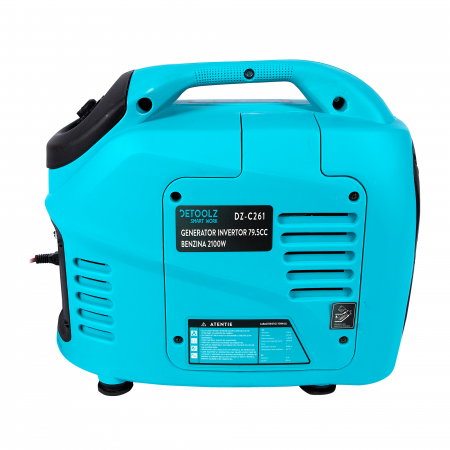 Generator invertor digital 2100 W monofazat Detoolz DZ-C261 79.5CC benzina port 12 V, port USB 5V [3]