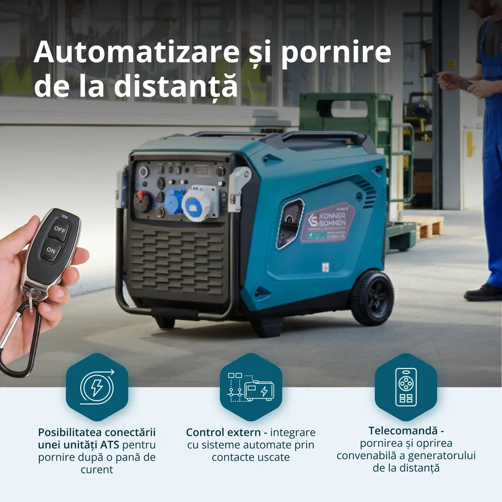 Generator invertor Konner & Sohnen KS 9500iE S ATSR 9 kW cu telecomanda si conector ATS [2]