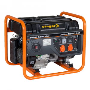 Generatoare de uz general - Stager GG 4600 generator open-frame 3.8kW, monofazat, benzina, pornire la sfoara