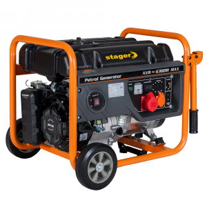 Generatoare de uz general - Stager GG 7300-3W generator open-frame 5.8kW, trifazat, benzina, pornire la sfoara