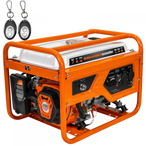 Generatoare electrice - Generator open frame Ruris R-Power GE 2800RC, 7 CP, 2.8 kW, monofazat, benzina, pornire electrica, bobinaj cupru 100%, telecomanda