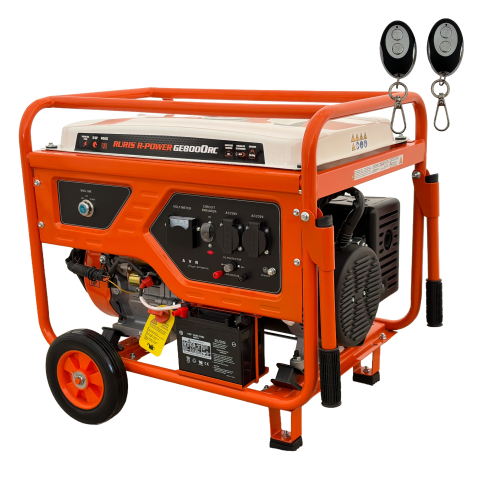 Generator open frame Ruris R-Power GE 8000RC, 15 CP, 7.5 kW, monofazat, benzina, pornire electrica, bobinaj cupru 100%, telecomanda