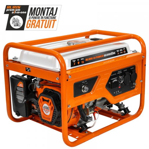 Generator open frame Ruris R-Power GE 2800RC, 7 CP, 2.8 kW, monofazat, benzina, pornire electrica, bobinaj cupru 100%, telecomanda [1]