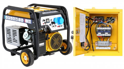 Generator open frame Stager FD 6500ER G2+ATS 5.5 kW, monofazat, benzina, pornire electrica, bobinaj cupru, telecomanda, automatizare monofazata, conector AUTO