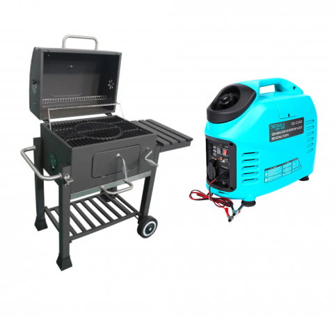 Gratar Tarrington House Memphis cu grill de fonta 57x41,7 cm + Generator invertor pentru camping sau rulota Deetolz DZ-C260, 1.1 kw [0]