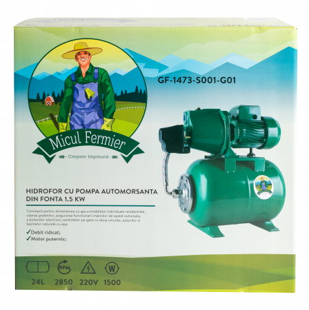 Hidrofor Micul Fermier GF-1473-S001-G01 1.5 kW cu vas 24 litri si corp fonta [1]