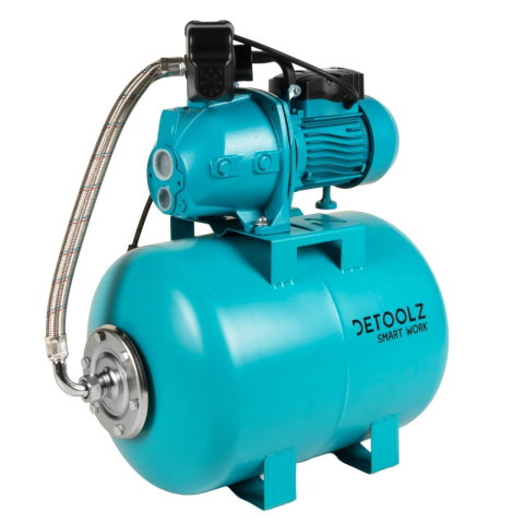 Curte, gradina, microferme - Hidrofor Detoolz 1.1 kW, debit maxim 2480lh, inaltime maxima de pompare 45m, corp pompa fonta, butelie 50L, ejector