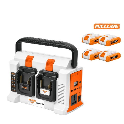 Generatoare solare/statii de alimentare portabile - Invertor portabil pe acumulator RURIS 30024e + 4 acumulatori Alfa UP 2400e X-CHARGE