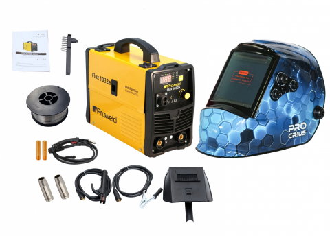 ProWeld Professional - Invertor sudura MIG-MAG/MMA Proweld FLUX1032e, 140A, 60% sarma 0.6-1.00 mm, electrod 1.6-3.2 + masca sudura automata COLOR  CRIUS