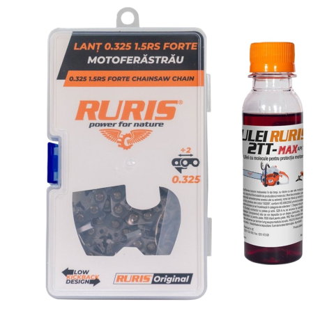 Accesorii curte si gradina - Lant drujba RURIS 45 cm 0.325 1.5 RS FORTE + 125 ml ulei RURIS 2T cadou - compatibil RM500, DAC 501RS, DAC 506RS