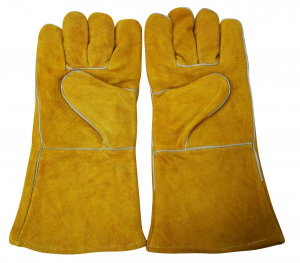 Manusi pentru sudura din piele intoarsa de bovina - cusute cu snur kevlar [2]