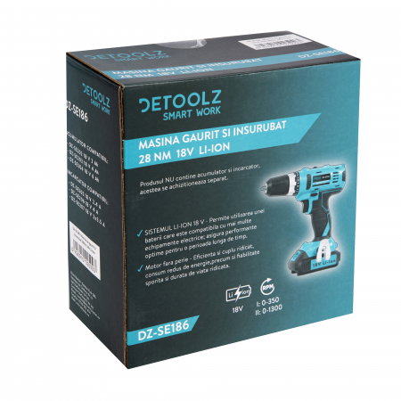 Masina de gaurit si insurubat Detoolz DZ-SE186 28Nm 18V Li-ion [2]