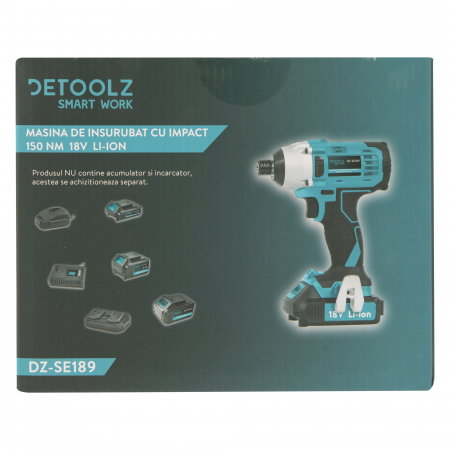 Masina de insurubat cu impact Detoolz DZ-SE189 150Nm 18V Li-ion [6]