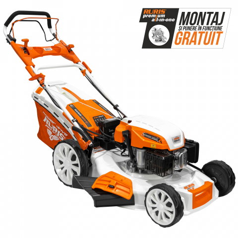 Masini de tuns gazon - Mașină de tuns gazon RURIS RX655 5.6 CP, 56 cm, autopropulsie, pornire electrica