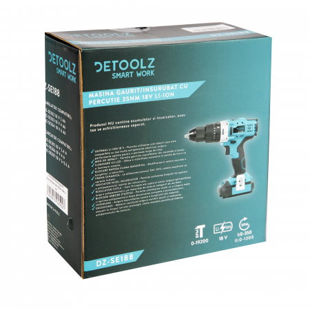 Masina gaurit insurubat cu percutie Detoolz DZ-SE188 35Nm 18V Li-ion [9]