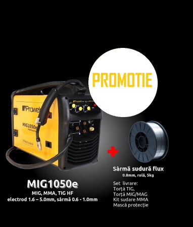 Aparate de sudura - Pachet promotional Invertor sudura MIG-MAG / MMA / TIG Proweld MIG1050E, 250A  + sarma sudura flux 0.8 mm, 5 kg