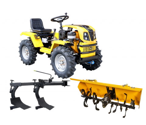 Motosape si motocultoare - Minitractor ProGARDEN Campo T18 G2 4560000078 4x4, 18CP, benzina, hidraulica fata-spate, roti 6.00-12 cu freza tractata si plug reversibil