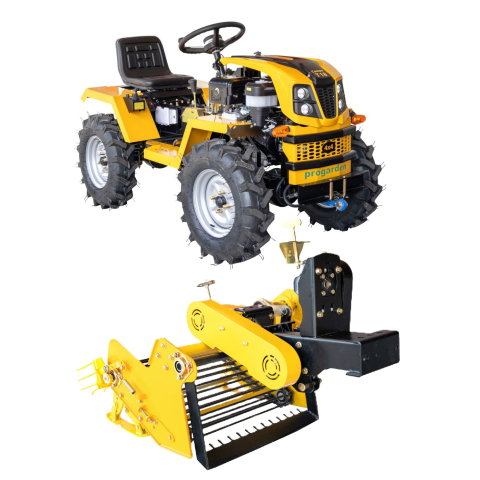Minitractor articulat 4x4 ProGARDEN Campo T18 V27, motor benzina Loncin 18 CP, hidraulică față-spate, 2 diferențiale, roți 6.00-12 cu utilaj de recoltat cartofi [0]