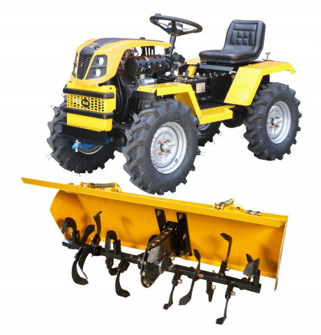 Motosape si motocultoare - Minitractor ProGARDEN Campo T12 G2.1 4560000087 4x4, 12CP, diesel, hidraulica fata-spate, roti 6.00-12 cu freza tractata
