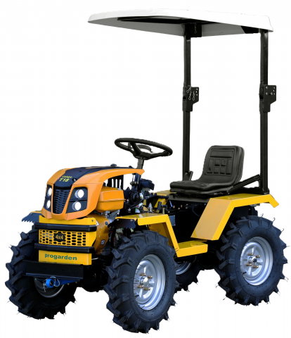 Motosape si motocultoare - Minitractor ProGARDEN Campo T18 G2.1 4x4, 18CP, benzina, hidraulica fata-spate, roti 6.00-12 cu acoperis protectie ploaie, soare si anti-rasturnare