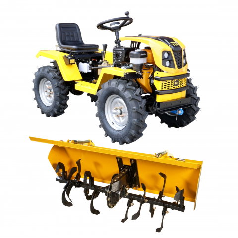 Motosape si motocultoare - Minitractor ProGARDEN Campo T18 G2 4560000078 4x4, 18CP, benzina, hidraulica fata-spate, roti 6.00-12 cu freza tractata