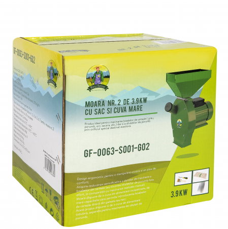 Moara Micul Fermier GF-0063-S001-G02 nr 2 cu sac 3.9KW cuva mare [6]