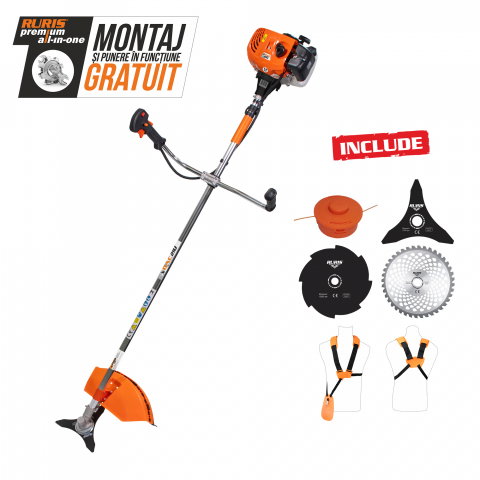 Curte, gradina, microferme - Motocoasa de umar DAC 210, motor TEZ, benzina, 2 timpi, 42 cc - 1.7 CP