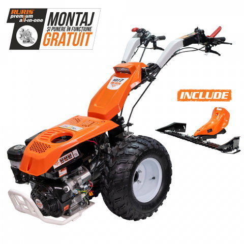 Motosape si motocultoare - Motocultivator RURIS 1077C 16CP, benzina, pornire electrica, 3+2 viteze, diferential + lama de cosit RURIS CX77 1110 mm
