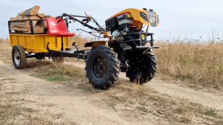 Motocultor cu tractiune 4x4 Progarden Campo 1853-2PTO, 18CP, diferential, benzina, euro5, pornire electrica, remorca ProGARDEN Campo RMT500C, cu tractiune [3]