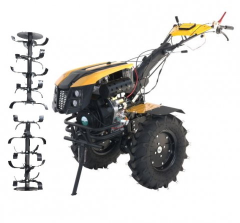 Motosape si motocultoare - Motocultor ProGARDEN Campo 1273 Alpine V2, motocultor 12CP, 2+1, roti 6.00-12, diesel, EU V, pornire electrica, 2 prize putere