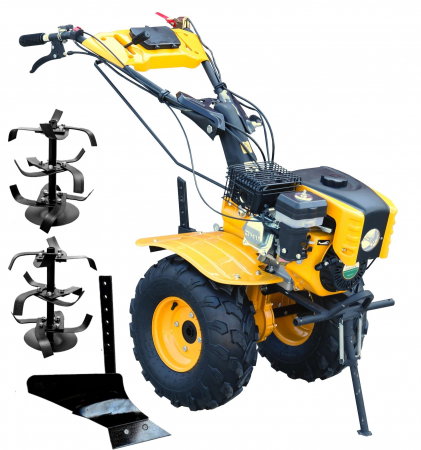 Motosape si motocultoare - Motocultor ProGARDEN Campo 853 4563000001  7CP, 2+1 trepte, 2+1 freze, benzina, roti ATV, freze pentru sapat si plug simplu pentru arat
