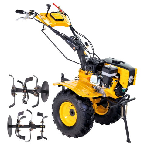 Motosape si motocultoare - Motocultor ProGARDEN Campo 873 4563000003 Alpine  7CP, 2+1 trepte, 2+1+1 freze, benzina, roti ATV, 2 prize putere