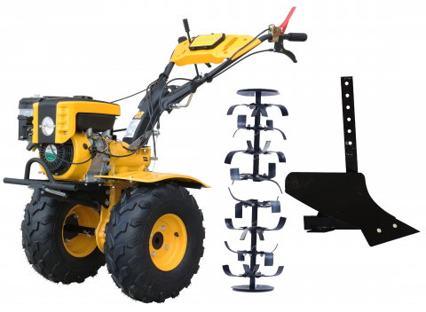 Motosape si motocultoare - Motocultor ProGARDEN Campo 873 Alpine  7CP, 2+1 trepte, 2+1+1 freze, benzina, roti ATV, 2 prize putere + plug pentru arat