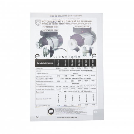 Motor electric Micul Fermier GF-1510 2800RPM 0.75Kw cu carcasa de aluminiu [5]