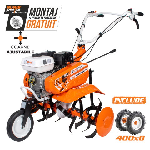 Motosapa Ruris DAC 6500K, 7 CP, 2+1 trepte, latime lucru 56-83 cm + roti cauciuc 4.00-8 [1]