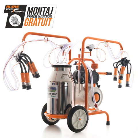 Zootehnie - Mulgatoare RURIS Fagaras Lact 802 550 W, 2 posturi, bidon 40l aluminiu