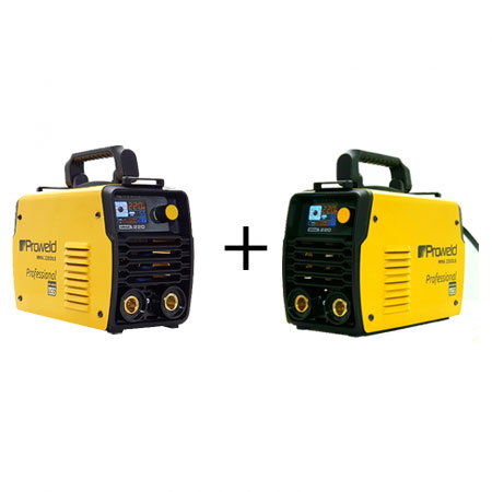 Aparate de sudura - Pachet 2x Proweld MMA-220DLS-LCD aparat de sudura Invertor + valiza de transport, Garantie 3 ani