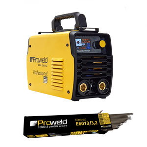 Pachet invertor sudura Proweld MMA-220LCD + 5 kg Electrozi rutilici 3.2mm E6013 [0]