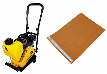 Placi compactoare - Pachet Masalta MS60-2G2 Placa compactoare usoara, Loncin G200F + placa din cauciuc pentru pavele