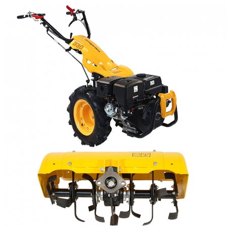 Motosape si motocultoare - Pachet motocultor multifunctional Progarden U14E 14 CP 3+2 viteze benzina cu diferential si pornire electrica + freza tractata 90 cm reglabila