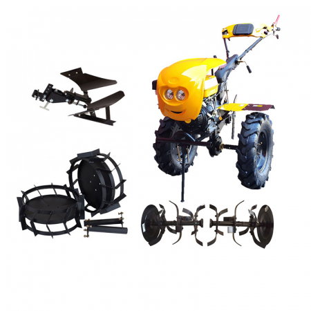 Motosape si motocultoare - Pachet motocultor Progarden HS1100-18 Campo 1803, 18 CP cu plug reversibil si roti metalice