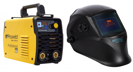Pachet promotional Invertor sudura profesional ProWeld MMA-220LCD + Masca de sudare cu redare reala de culori Detoolz DZ-ES008 [0]