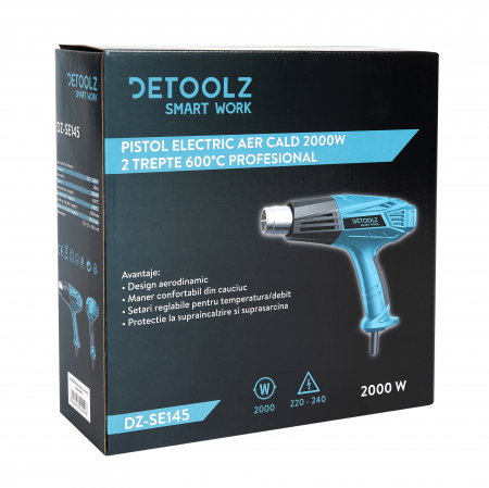 Pistol aer cald Detoolz DZ-SE145, 2000 W 2 trepte 600ᵒC [3]
