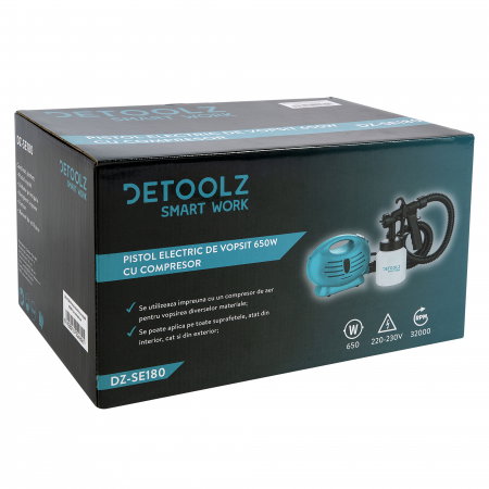 Pistol electric de vopsit Detoolz DZ-SE180 650W cu compresor [6]