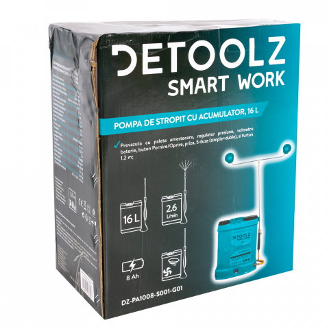 Pompa de stropit cu acumulator, Detoolz 16L [10]