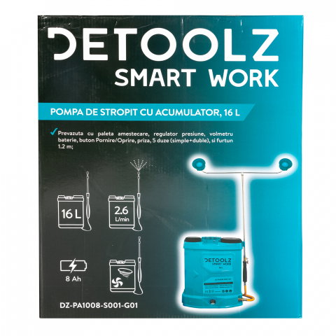 Pompa de stropit cu acumulator, Detoolz 16L [1]