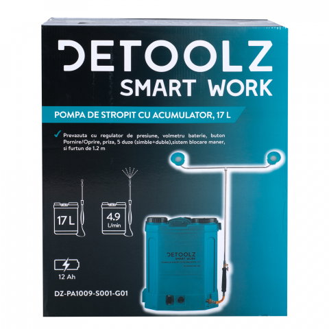 Pompa de stropit cu acumulator, Detoolz 17L [1]