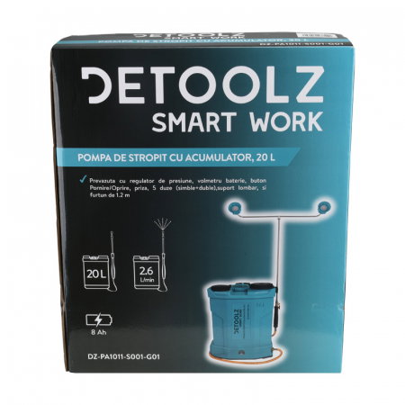 Pompa de stropit cu acumulator, Detoolz 20L [4]
