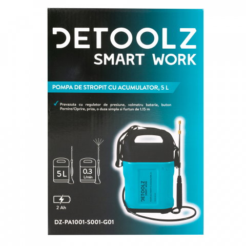Pompa de stropit cu acumulator, Detoolz 5L [1]