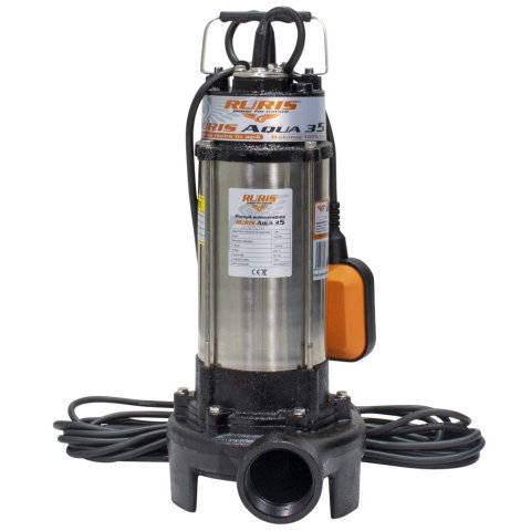 Pompe submersibile - Pompa submersibila cu tocator RURIS Aqua 35, 1300W, 18 m³/h, apa murdara, flotor automat